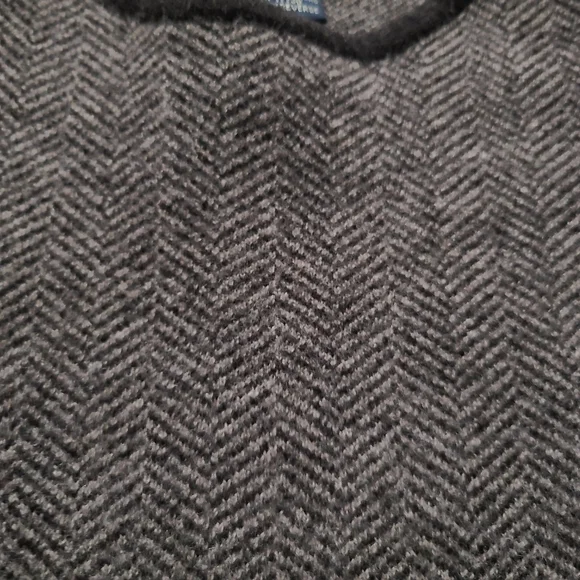 Vintage 90s Italian Merino Wool Herringbone Sweater Work Preppy Grandma Womens M - Picture 3 of 5